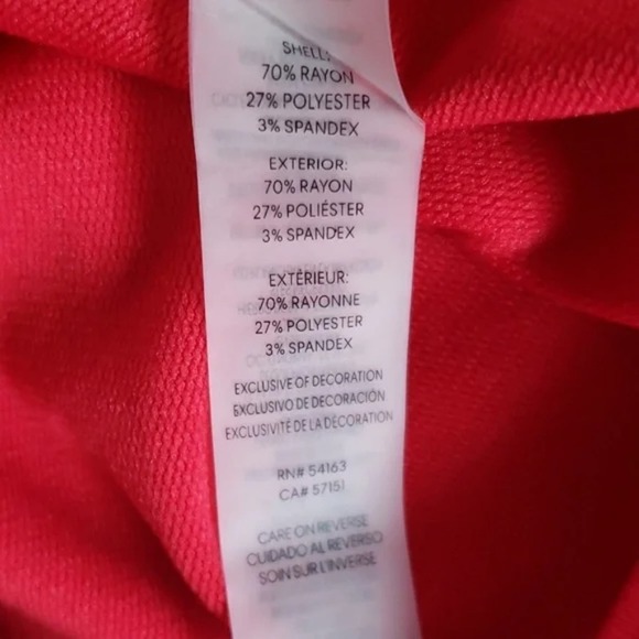 Calvin Klein Red and Gold Logo Studded Long Sleeves Hooded Dress Plus Size 3X - Picture 10 of 13